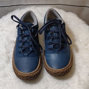 Hybrid Green Label Men's Blue Leather Sneakers